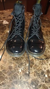 DR DOC MARTENS AIR WAIR AW004 Black COMBAT BOOTS Women Size 5 - Picture 1 of 13