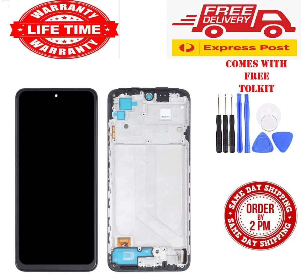 FOR XIAOMI REDMI NOTE 10 4G NOTE 10s LCD AMOLED SCREEN DIGITIZER FRAME ASSEMBLY - Image 1 of 4