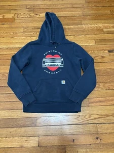 Carhartt Womens Hoodie Sweatshirt XS Gray Relaxed Fit Friends Of Carhartt Logo - Picture 1 of 7