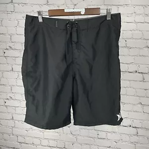 Costume da bagno Hurley nero pantaloncini da bagno camion sfoderato chiusura allacciata taglia 32 - Foto 1 di 7