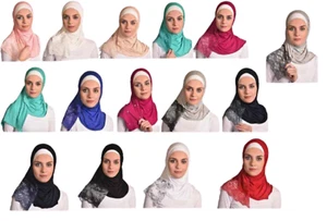 Women scarf Lace Hijab women warp Muslim Head scarf Hijab Islam - Picture 1 of 12