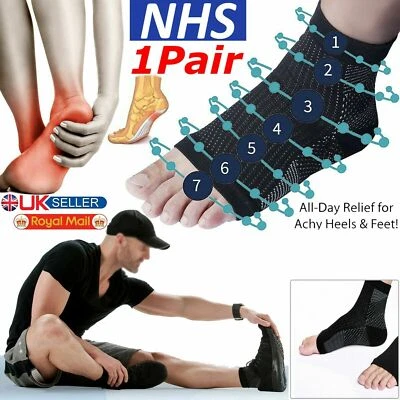 JSUNIVERSE 2 x Foot Anti Fatigue Compression Sleeve Relieve Pain Arch Heel Socks UK