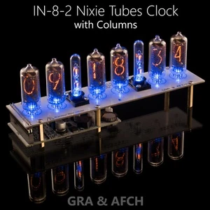 Nixie Tubes Clock on IN-8-2 with Columns [RGB, USB, Musical] 12/24H SlotMachine - Picture 1 of 4