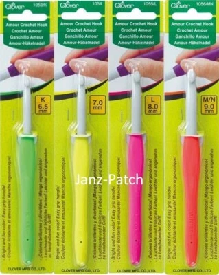 4 x Clover Amour Crochet Hooks Ergonomic Grip - 6.5, 7.0, 8.0, 9.0 mm - image 1 of 4