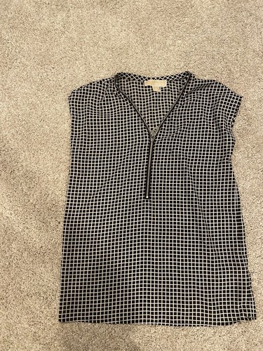 blusa abito donna michael kors nero bianco stampa taglia xs