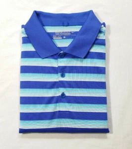 Nike Golf Tour Performance Herren Größe Large Poloshirt blau weiß türkis gestreift - Bild 1 von 8
