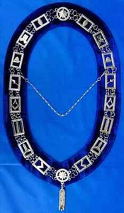 Masonic Blue Mason Lodge SILVER Collar Chain + Junior Warden Jewel PACKAGE - Picture 1 of 2