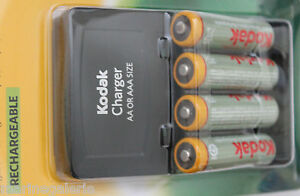 chargeur + 4 pile aa rechargeable direct prise secteur sans fil polyvalent Kodak