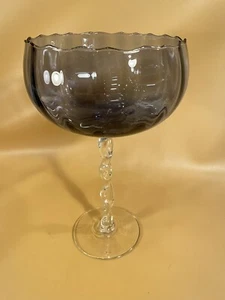 Vintage Purle Empoli Glass Twisted Stem Large Goblet  - Picture 1 of 6