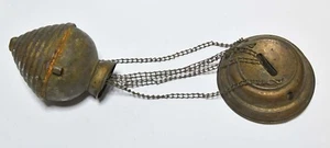 VINTAGE ADJUSTABLE BRASS CEILING CHAIN FOR LIGHT OR LAMP, HEAVY COUNTER WEIGHT - Picture 1 of 17