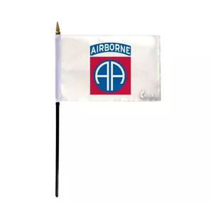 AGAS Ejército de EE. UU. 82º Aerotransportado Militar Palo Bandera-4"x6" - 11" Poste-200D Nylon - Imagen 1 de 1