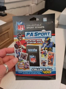 2022 P.A. Sport Collectible Stamps Starter Pack 34 page book W/ 18 stamps! - Picture 1 of 2