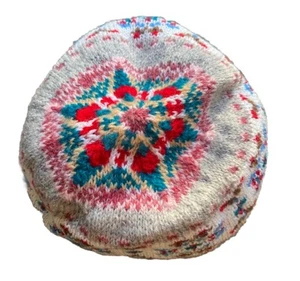Kids Fair Isle Beret Hat, hand knitted in Orkney, Scotland. 100% Shetland wool. - Picture 1 of 6