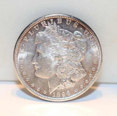1896 US Morgan Silver Dollar $1 Nice Unc Cover