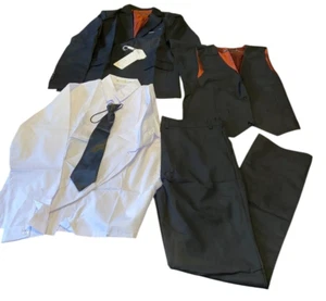 Yuan Lu boys 5 Piece Suit Set Size 14 Black White - Picture 1 of 6