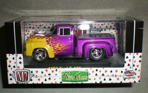 1/64th M2 Machines Wild Cards 1956 Ford F-100 Pickup Truck Purple w/Flames - Picture 1 of 1