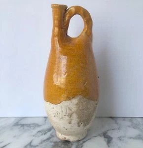 DINASTÍA LIAO Antiguo FRASCO ESMALTADO ÁMBAR CHINO forma de bolsa jarra cerámica ¡GUAU! - Imagen 1 de 15