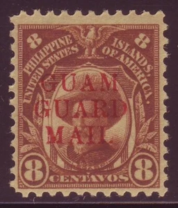 GUAM - GUARD MAIL - M10 ( 8c w Red Ovpt ) - MARGINS ALL THE WAY AROUND - NICE !! - Picture 1 of 2