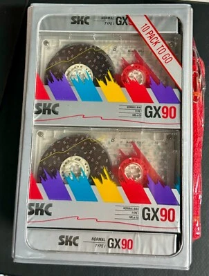 SKC GX 90 Type I Blank Audio Cassette Tapes - Ten (10) Pack in NEW SEALED Case