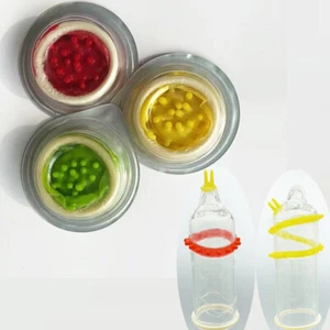 3PCS Extra Dotted Long Ribbed Spikes Climax Control Funny Flower Condom for Men - Picture 1 of 13