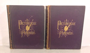 2 Volumes Picturesque America or the Land We Live In Books Illustrations 1872 E - Picture 1 of 12