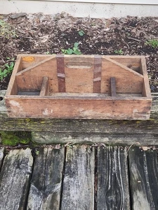 Caja de herramientas de jardín de madera 6 Comp caja de herramientas hecha a mano 13x24 carpinteros - Imagen 1 de 24