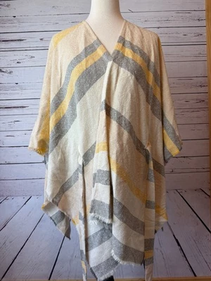 Shyanne Country Wear Striped Cape Shawl Knit Belted Boho Chic Belted Poncho OSFA - Image 1 of 4