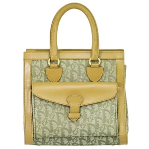 Christian Dior Trotter Canvas Leather Handbag Kahki Beige - Picture 1 of 21