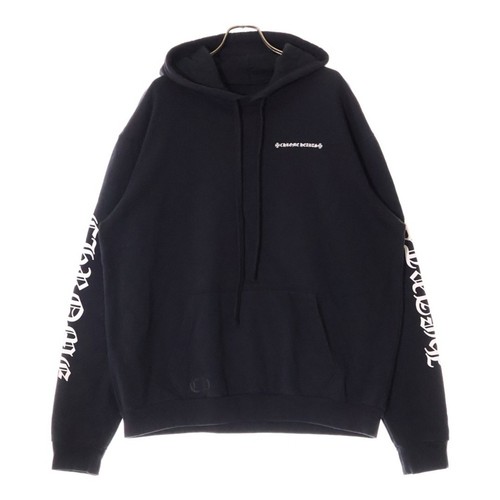 Felpa con cappuccio Chrome Hearts Tire Track stampa posteriore maglione sematario nero usato73a