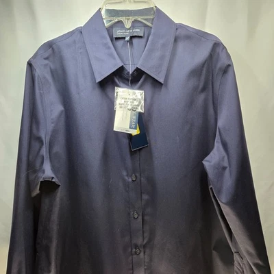 Jones New York Signature Men's Navy Long Sleeve Button Down NWT Size Large - Image 1 of 4