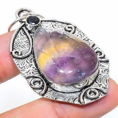 Ciondolo gioiello in argento sterling 925 con pietra preziosa spinello nero... - Immagine 1 di 4