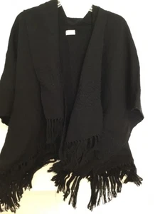 Crossnore handgewebtes Alpaka Halstuch Damen - einfarbig schwarz mit Design - Bild 1 von 6