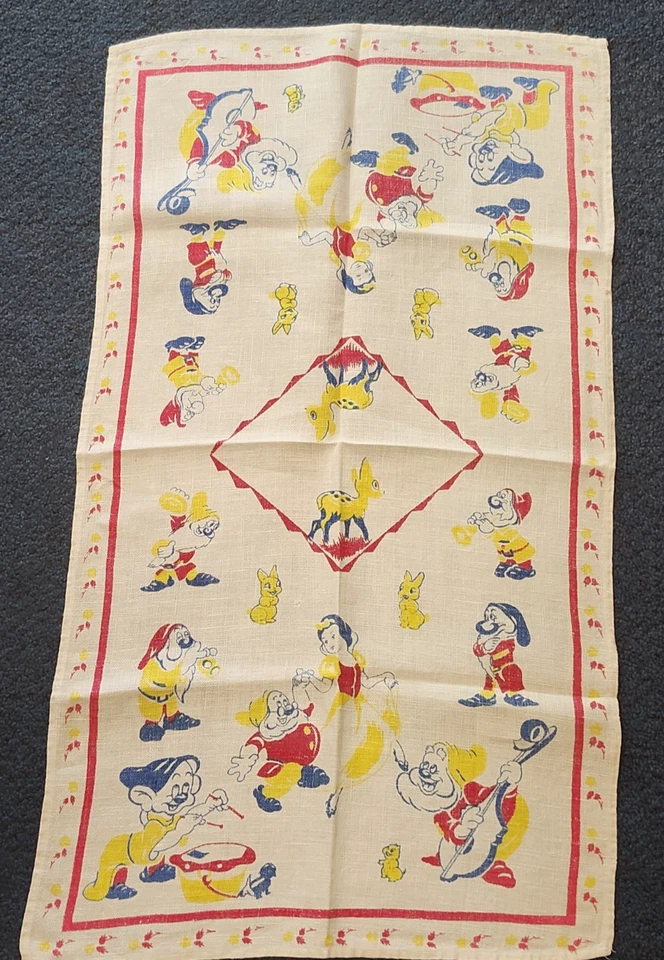 Blancanieves y los siete enanitos toalla de té plato de cocina harina saco algodón LIMPIO Foto 1 de 4