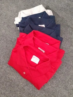 Лот из 8 винтажных 90-х Hanes топы женщин маленький рубашка-поло красный серый синий 50/50 США - Изображение 1 из 4