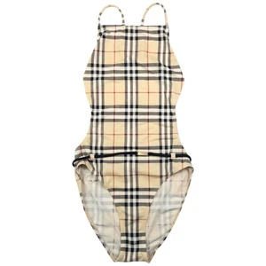 Vintage Burberry Nova Check Swimming Costume Womens Size L - Picture 1 of 8