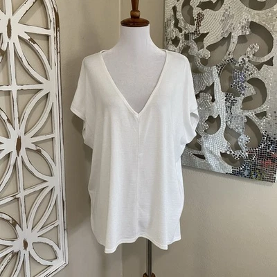 NUEVO MARKET & SPRUCE STITCH FIX xxl TARZA CUELLO EN V KINT TOP BLANCO Foto 1 de 4