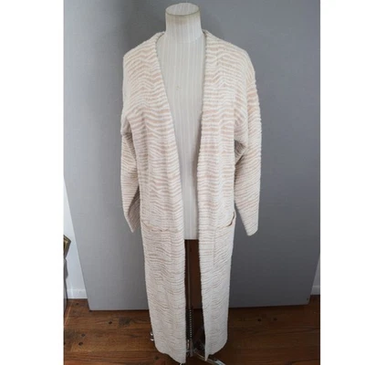 Cárdigan plumero largo difuso estampado de cebra Love Token suéter mediano para mujer Foto 1 de 4