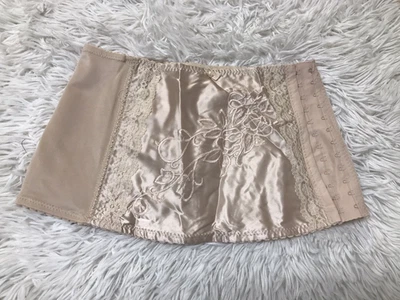 Corsé deshuesado ceñidor desnudo vintage años 70 1980 Lg tocador adelgazante bordado cintura Foto 1 de 4