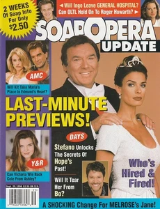 Soap Opera Update Sept 29, 1998 KRISTIAN ALFONSO-JOSEPH MASCOLO-DYLAN NEAL-LOWRY - Picture 1 of 3