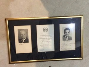 RICHARD M. NIXON SIGNED  - INAUGURAL INVITATION   1957 ( Eisenhower) Framed - Picture 1 of 12