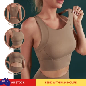 Womens Build Removable Padded Sports Bra Tank Crop Top Vest Gym Fitness Yoga - Picture 1 of 7
