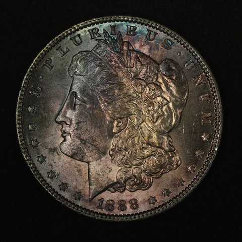 1888 $1 Morgan Silver Dollar - Double Sided Toning - Free Shipping USA Cover