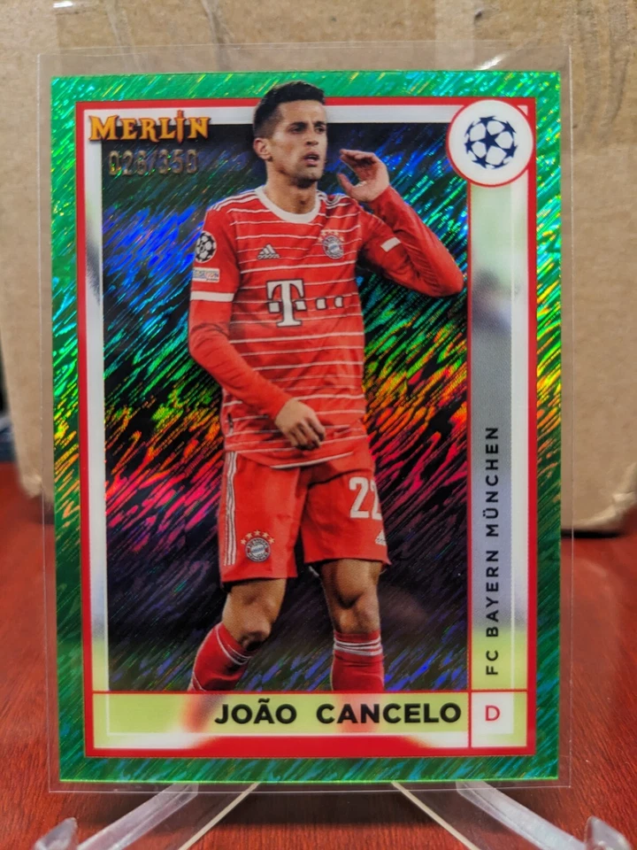 2022-23 Topps Merlin UEFA JOAO CANCELO #026/350 Green Shimmer Refractor #57 - Image 1 of 2