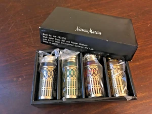 Nieman Marcus Vintage Salt Pepper, Multi Color Glass w 24k Gold Electroplate - Picture 1 of 8