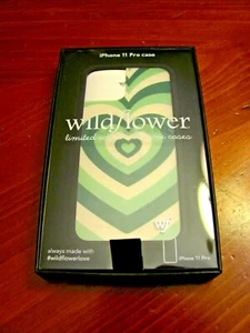 WILDFLOWER Limited Edition iphone 11 Pro Case Green/ White Heart Brand New n Box - Picture 1 of 7