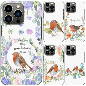 Personalised Initial Phone Case For Motorola G62/One/G8 Flower/Robin Hard Cover - Picture 1 of 20