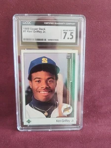 KEN GRIFFEY JR 1989 UPPER DECK #1 ROOKIE RC SEATTLE MARINERS NM+ CGC 7.5 - Picture 1 of 1