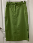 Cato Skirt Womens 4 Midi Utility Side Vent Pockets Belt Linen Blend Apple Green