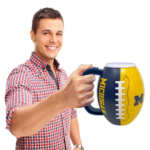 MICHIGAN WOLVERINES 3D Football Mug - Beer Coffee Cup Stein Tailgating Gift Cover