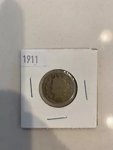 1911 Liberty Head 5 Cents V Nickel United States Silver Coin - Picture 1 of 2
